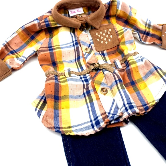 Little Lass Baby Girl Outfit Size 18m Cowgirl Matching 2pc Set Western Rodeo - Picture 4 of 9